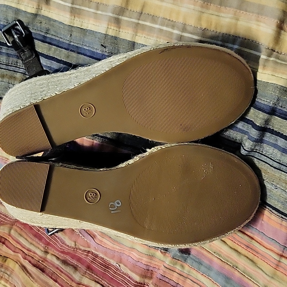 White Mountain Black Espadrille Wedges - Picture 2 of 3